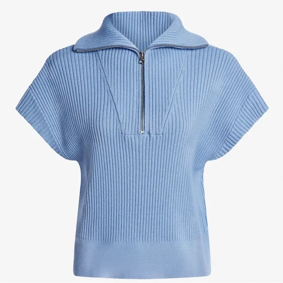 NWT Varley Rory Half zip knit - Ashley Blue -XS - Picture 6 of 11